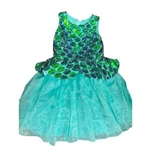 Disney Parks Store Ariel Sequin Costume Dress Girls The Little Mermaid Sz 7-8
